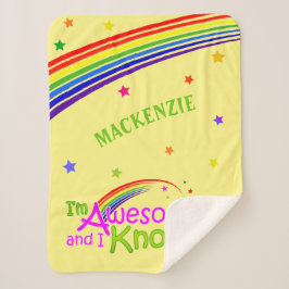 おもしろい素晴らしと私はRAINBOW on YELLOWでそれを知っている シェルパブランケット