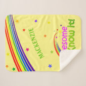 おもしろい素晴らしと私はRAINBOW on YELLOWでそれを知っている シェルパブランケット (正面(横))