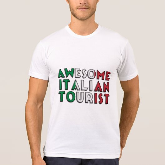 おもしろい素晴らしイタリアン観光客フラグタイポグラフィ Tシャツ (正面)