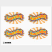 おもしろい素晴らしワイルドスローガンアートロゴ 楕円形シール (シート)