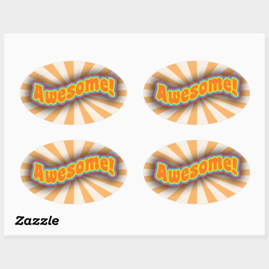 おもしろい素晴らしワイルドスローガンアートロゴ 楕円形シール (シート)