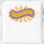 おもしろい素晴らしワイルドスローガンアートロゴ 楕円形シール (バッグ)