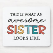 おもしろい素晴らし姉 |姉妹最高のの贈り物 マウスパッド (正面)