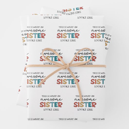 おもしろい素晴らし姉 |姉妹最高のの贈り物 ラッピングペーパーシート (インサイチュ)