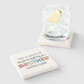 おもしろい素晴らし弟 | Brother 最高の Everの贈り物 ストーンコースター (横)