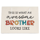 おもしろい素晴らし弟 | Brother 最高の Everの贈り物 ラージペーパーバッグ (正面)