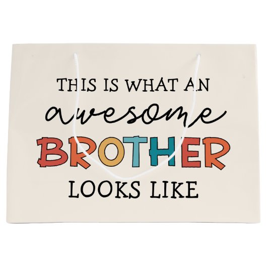 おもしろい素晴らし弟 | Brother 最高の Everの贈り物 ラージペーパーバッグ (正面)