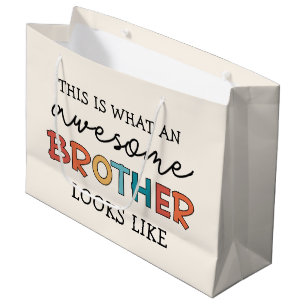 おもしろい素晴らし弟 Brother 最高の Everの贈り物 ラージペーパーバッグ