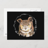 おもしろい素晴らし角フクロウが ポストカード (正面/裏面)