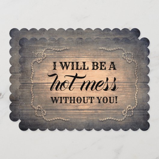 おもしろい素朴のBridesmaid/メイド・オブ・オーナー(花嫁付き添い人)提案 招待状 (正面/裏面)