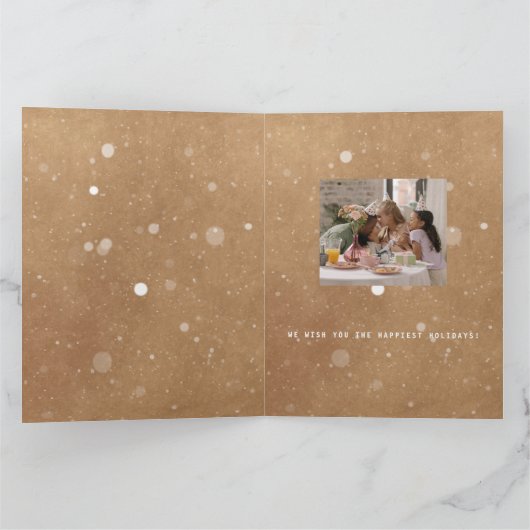 おもしろい素朴ジンルオールザウェイ2フォトホリデーカード カード (内部)