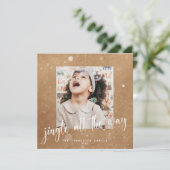 おもしろい素朴ジンルオールザウェイ2フォトホリデー カード (スタンド正面)