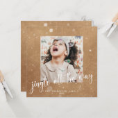 おもしろい素朴ジンルオールザウェイ2フォトホリデー カード (正面/裏面インサイチュ)