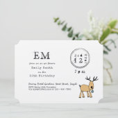 おもしろい素朴トナカイ・ドードル・タイプセット 招待状 (スタンド正面)