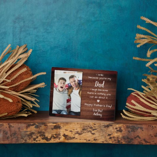 おもしろい素朴パパカスタム写真父の日 フォトプラーク (側面)