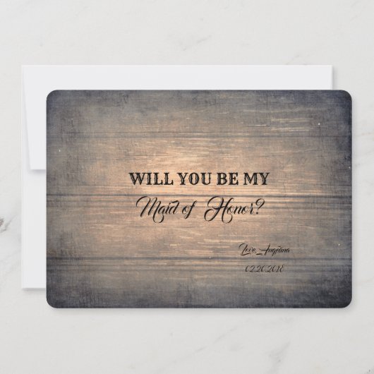 おもしろい素朴メイド・オブ・オーナー（花嫁付き添い人） 招待状 (裏面)