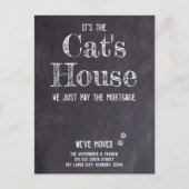 おもしろい素朴引っ越しました猫ペット 案内ポストカード (正面)