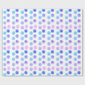 おもしろい紫とピンクの象の足跡の水色 ラッピングペーパー (フラット)