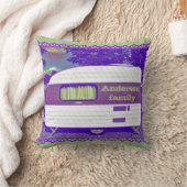 おもしろい紫と緑のヴィンテージキャンパートレーラー クッション (ブランケット)