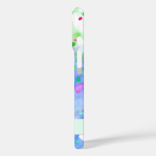 おもしろい紫と緑の水色の（ばちゃばちゃ）跳ねる Case-Mate iPhoneケース (裏面 / 左)