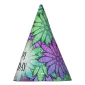 おもしろい紫と緑の花 パーティーハット (右)