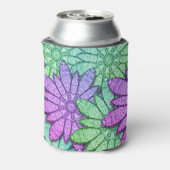 おもしろい紫と緑の花 缶クーラー (缶裏面)