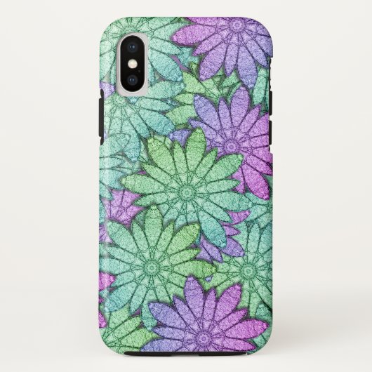おもしろい紫と緑の花 Case-Mate iPhoneケース (裏面)