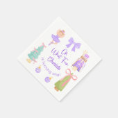 おもしろい紫のくるみ割り人形の誕生日 スタンダードカクテルナプキン (角)