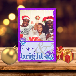 おもしろい紫の青と明メリーるいスノーフレークの写真 シーズンカード