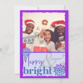 おもしろい紫の青と明メリーるいスノーフレークの写真 シーズンカード (正面)