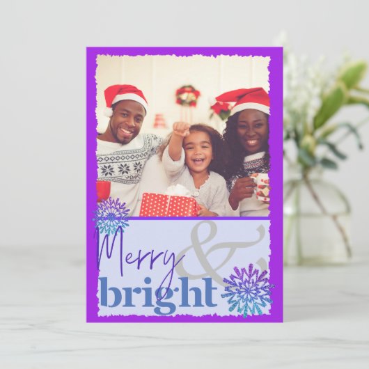 おもしろい紫の青と明メリーるいスノーフレークの写真 シーズンカード (スタンド正面)