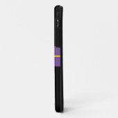 おもしろい紫イエローレーシングストライプズ黒の背景 Case-Mate iPhoneケース (裏面/左)