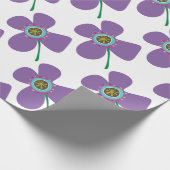 おもしろい紫デイジーポップ・アートの夏の花のお洒落贈り物 ラッピングペーパー (角)