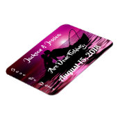 おもしろい紫トワイライト魚釣り日付の保存 マグネット (左側)