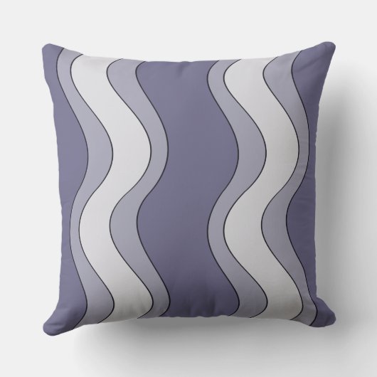 おもしろい紫色の波紋パターン装飾用クッション クッション (裏面)
