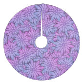 おもしろい紫色の花 フリース ツリースカート (正面)