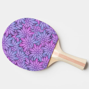 おもしろい紫色の花 卓球ラケット