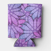 おもしろい紫色の花 缶クーラー (正面)