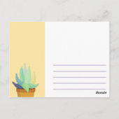 おもしろい紫黄色のアロエベラ多肉植物 ポストカード (裏面)