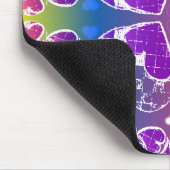 おもしろい紫、青、黄色のお洒落ハート マウスパッド (コーナー)