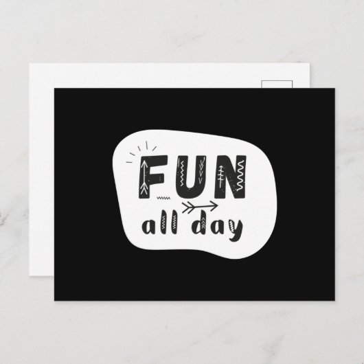 おもしろい終日 ポストカード (正面/裏面)