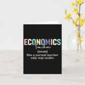 おもしろい経済学の先生の定義レトロバックトゥスクール カード (黄色い花)