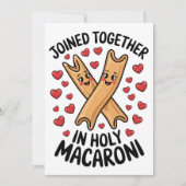 おもしろい結婚のパスタ婚約 招待状 (正面)