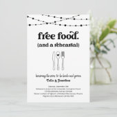 おもしろい結婚のリハーサルディナー招待状 招待状 (スタンド正面)