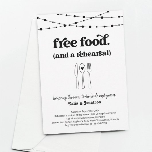 おもしろい結婚のリハーサルディナー招待状 招待状