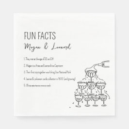 おもしろい結婚の事実手描きシャンパンタワー スタンダードランチョンナプキン