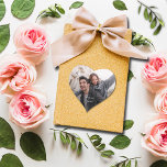 おもしろい結婚の写真ありがとう ハートシール<br><div class="desc">あなたの写真と感謝！シックな白いレタリングでは、これらの小さなハートの形のシールは、封筒用シールとして使用するおもしろい、パーティーの好意などである。**ヒント：結果を得るために正方形または水平の写真をアップ最高のロード。</div>