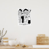 おもしろい結婚の漫画 – Bridegroom Practical Joke ポスター (キッチン)