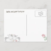 おもしろい結婚の牛が日付はがきを保存 案内ポストカード (裏面)