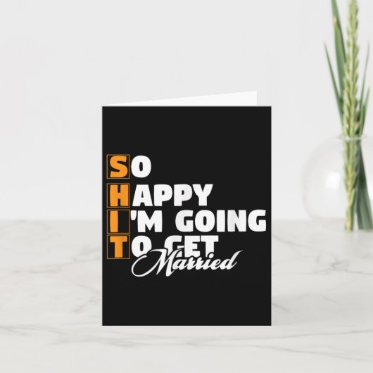 おもしろい結婚の皮肉な新郎新婦婚約結婚 カード (正面)